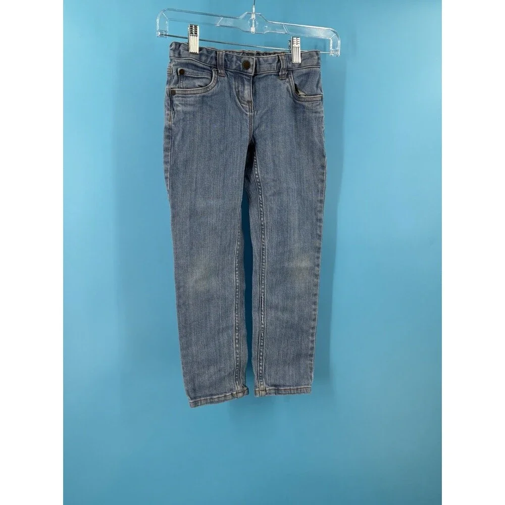 Hanna Andersson Kids Jeans Size 6-7 120 cm Blue Denim Elastic Waist Straight